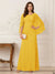 A-Line/Princess Scoop Half Sleeves Floor-Length Mother of the Bride Dresses with Ruched & Split Side