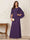 A-Line/Princess Scoop Half Sleeves Floor-Length Mother of the Bride Dresses with Ruched & Split Side