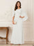 A-Line/Princess Scoop Half Sleeves Floor-Length Mother of the Bride Dresses with Ruched & Split Side