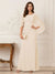 A-Line/Princess Scoop Half Sleeves Floor-Length Mother of the Bride Dresses with Ruched & Split Side