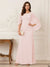 A-Line/Princess Scoop Half Sleeves Floor-Length Mother of the Bride Dresses with Ruched & Split Side