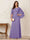 A-Line/Princess Scoop Half Sleeves Floor-Length Mother of the Bride Dresses with Ruched & Split Side