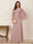 A-Line/Princess Scoop Half Sleeves Floor-Length Mother of the Bride Dresses with Ruched & Split Side