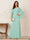 A-Line/Princess Scoop Half Sleeves Floor-Length Mother of the Bride Dresses with Ruched & Split Side