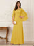 A-Line/Princess Scoop Half Sleeves Floor-Length Mother of the Bride Dresses with Ruched & Split Side