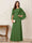 A-Line/Princess Scoop Half Sleeves Floor-Length Mother of the Bride Dresses with Ruched & Split Side