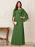 A-Line/Princess Scoop Half Sleeves Floor-Length Mother of the Bride Dresses with Ruched & Split Side