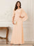 A-Line/Princess Scoop Half Sleeves Floor-Length Mother of the Bride Dresses with Ruched & Split Side
