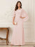 A-Line/Princess Scoop Half Sleeves Floor-Length Mother of the Bride Dresses with Ruched & Split Side