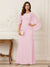 A-Line/Princess Scoop Half Sleeves Floor-Length Mother of the Bride Dresses with Ruched & Split Side