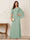 A-Line/Princess Scoop Half Sleeves Floor-Length Mother of the Bride Dresses with Ruched & Split Side