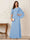 A-Line/Princess Scoop Half Sleeves Floor-Length Mother of the Bride Dresses with Ruched & Split Side