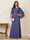 A-Line/Princess Scoop Half Sleeves Floor-Length Mother of the Bride Dresses with Ruched & Split Side
