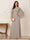 A-Line/Princess Scoop Half Sleeves Floor-Length Mother of the Bride Dresses with Ruched & Split Side