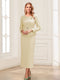Sheath/Column Scoop Long Sleeves Ankle-Length Mother of the Bride Dresses with Belt