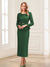Sheath/Column Scoop Long Sleeves Ankle-Length Mother of the Bride Dresses with Belt