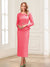 Sheath/Column Scoop Long Sleeves Ankle-Length Mother of the Bride Dresses with Belt