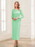 Sheath/Column Scoop Long Sleeves Ankle-Length Mother of the Bride Dresses with Belt