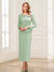 Sheath/Column Scoop Long Sleeves Ankle-Length Mother of the Bride Dresses with Belt