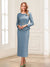 Sheath/Column Scoop Long Sleeves Ankle-Length Mother of the Bride Dresses with Belt