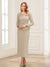 Sheath/Column Scoop Long Sleeves Ankle-Length Mother of the Bride Dresses with Belt