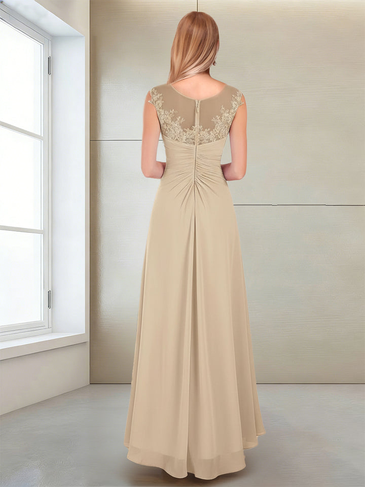A-Line/Princess Scoop Sleeveless Ankle-Length Mother of the Bride Dresses with Lace &amp; Applique
