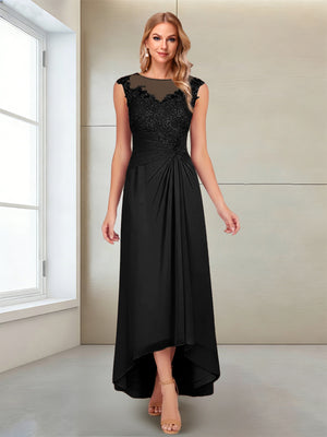 A-Line/Princess Scoop Sleeveless Ankle-Length Mother of the Bride Dresses with Lace & Applique