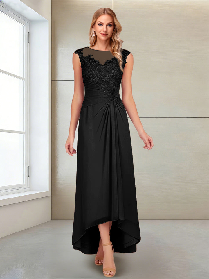 A-Line/Princess Scoop Sleeveless Ankle-Length Mother of the Bride Dresses with Lace &amp; Applique
