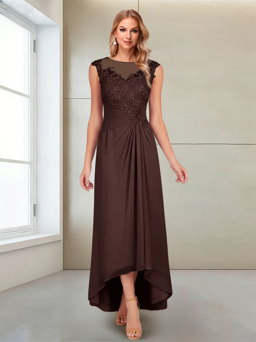 A-Line/Princess Scoop Sleeveless Ankle-Length Mother of the Bride Dresses with Lace &amp; Applique