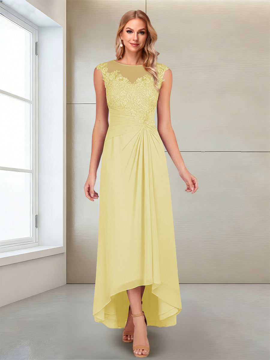 A-Line/Princess Scoop Sleeveless Ankle-Length Mother of the Bride Dresses with Lace &amp; Applique
