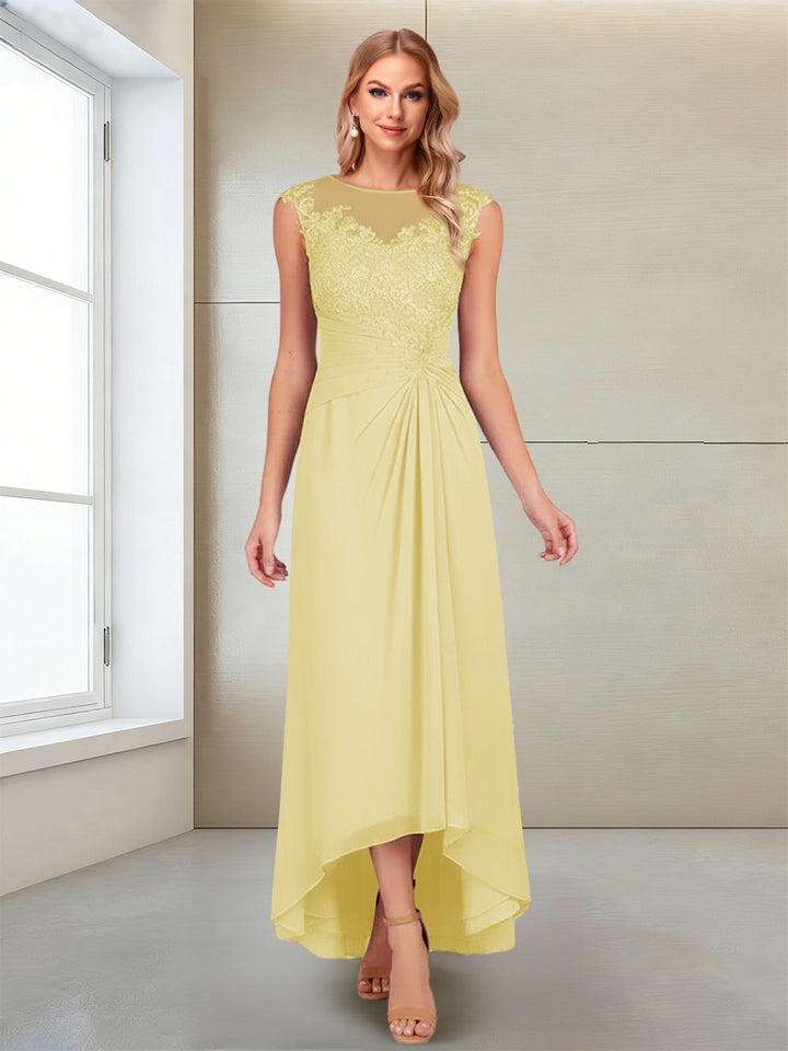 A-Line/Princess Scoop Sleeveless Ankle-Length Mother of the Bride Dresses with Lace &amp; Applique
