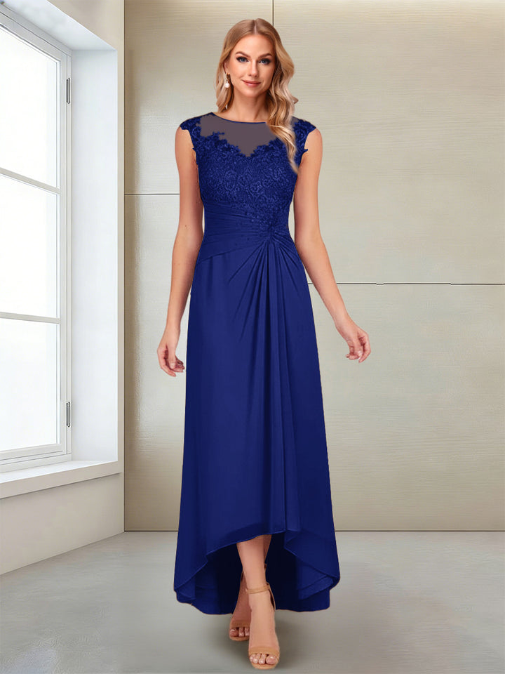 A-Line/Princess Scoop Sleeveless Ankle-Length Mother of the Bride Dresses with Lace &amp; Applique