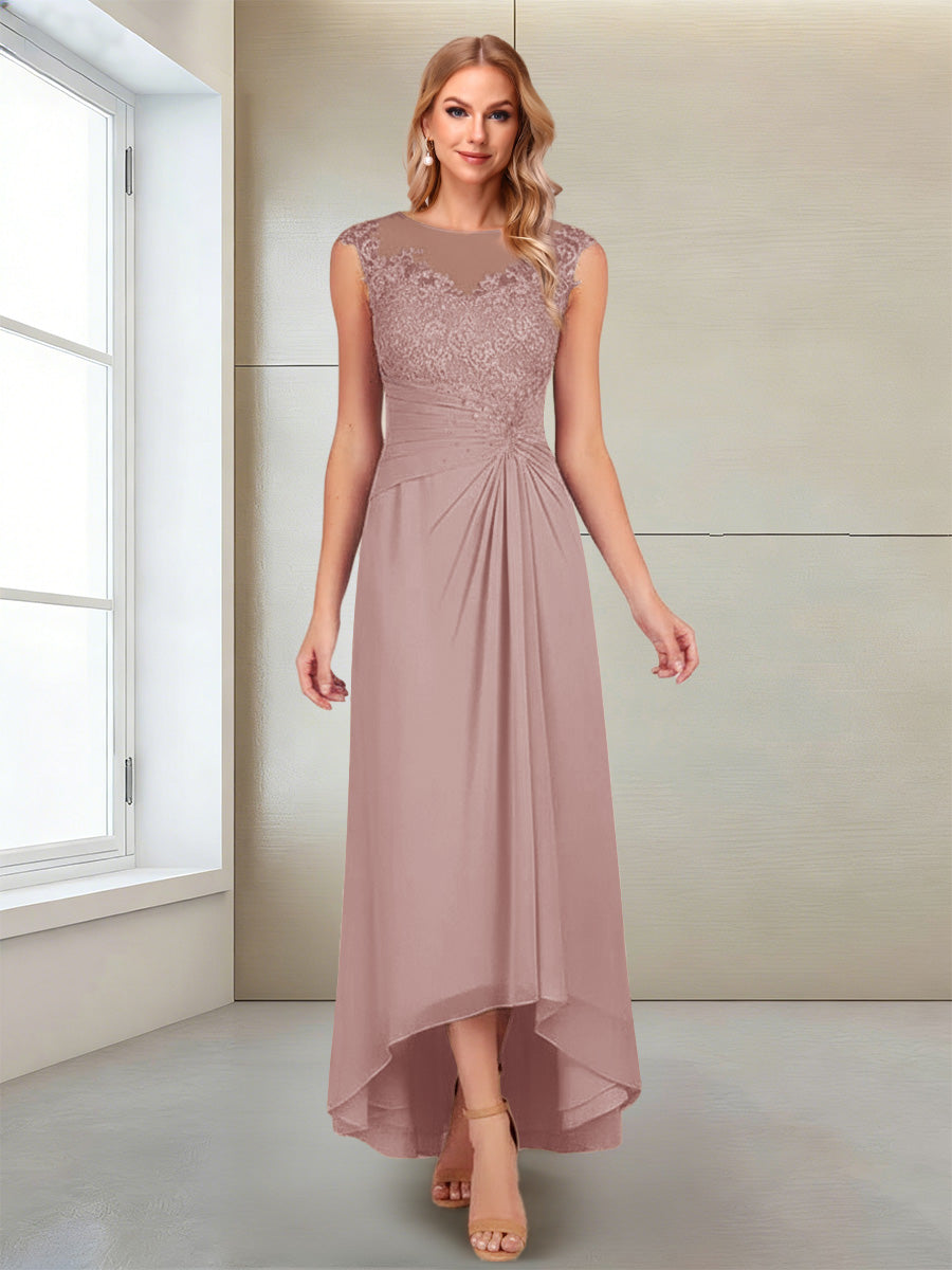 A-Line/Princess Scoop Sleeveless Ankle-Length Mother of the Bride Dresses with Lace &amp; Applique