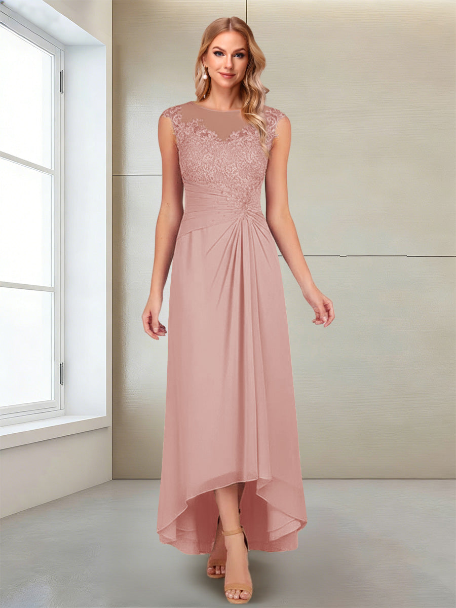 A-Line/Princess Scoop Sleeveless Ankle-Length Mother of the Bride Dresses with Lace &amp; Applique