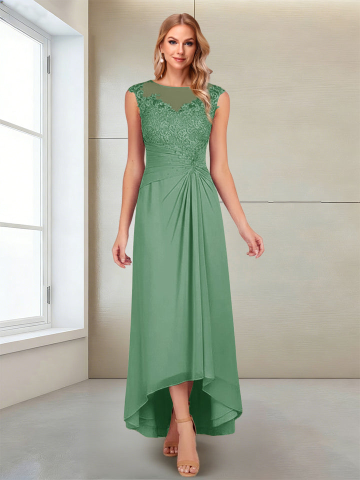 A-Line/Princess Scoop Sleeveless Ankle-Length Mother of the Bride Dresses with Lace &amp; Applique