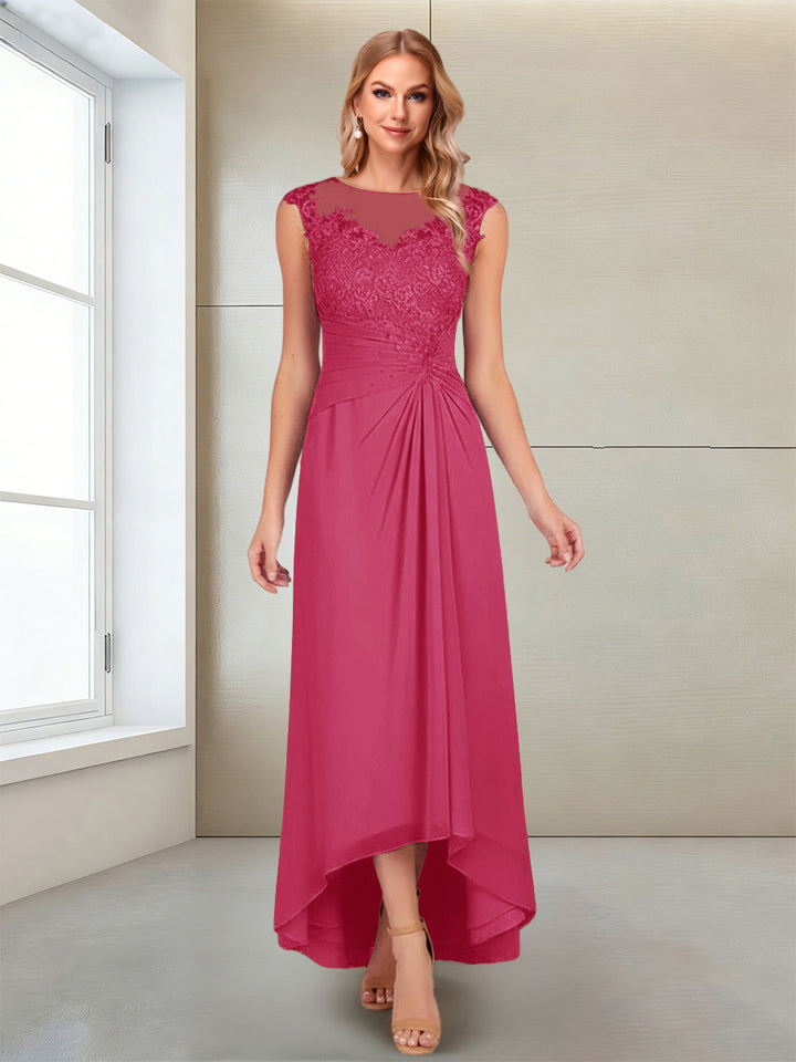 A-Line/Princess Scoop Sleeveless Ankle-Length Mother of the Bride Dresses with Lace &amp; Applique