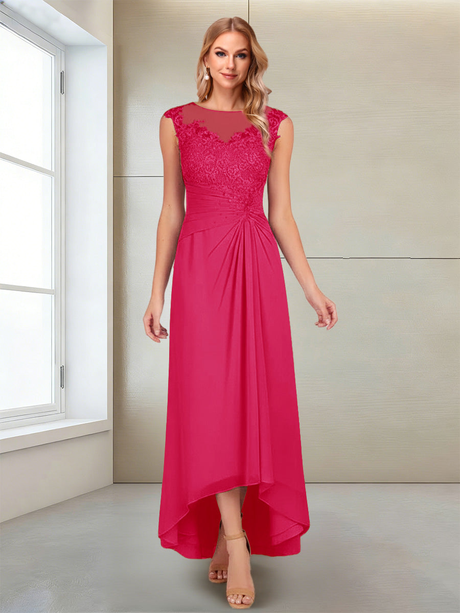 A-Line/Princess Scoop Sleeveless Ankle-Length Mother of the Bride Dresses with Lace &amp; Applique