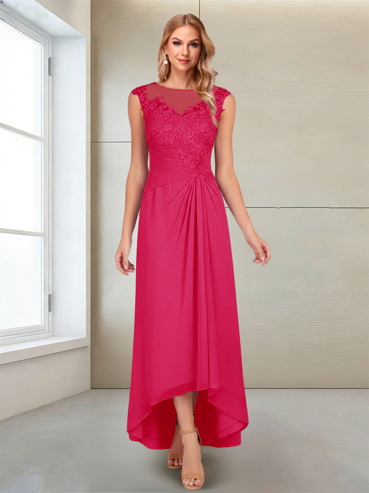 A-Line/Princess Scoop Sleeveless Ankle-Length Mother of the Bride Dresses with Lace &amp; Applique