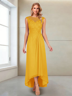 A-Line/Princess Scoop Sleeveless Ankle-Length Mother of the Bride Dresses with Lace & Applique