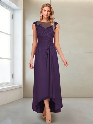 A-Line/Princess Scoop Sleeveless Ankle-Length Mother of the Bride Dresses with Lace & Applique