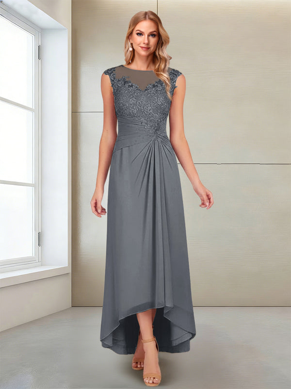 A-Line/Princess Scoop Sleeveless Ankle-Length Mother of the Bride Dresses with Lace & Applique