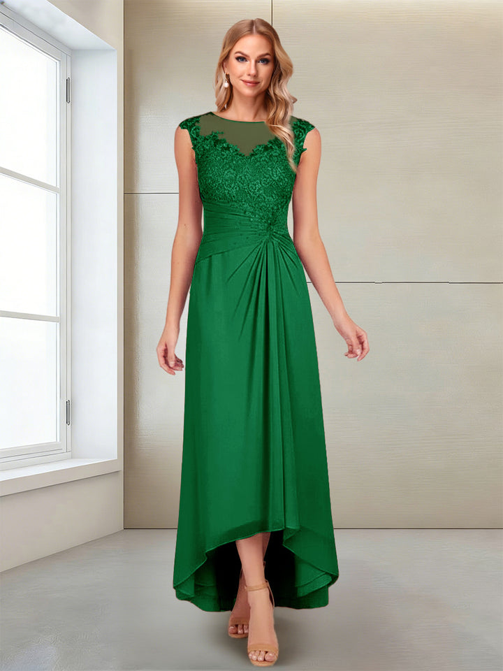 A-Line/Princess Scoop Sleeveless Ankle-Length Mother of the Bride Dresses with Lace &amp; Applique
