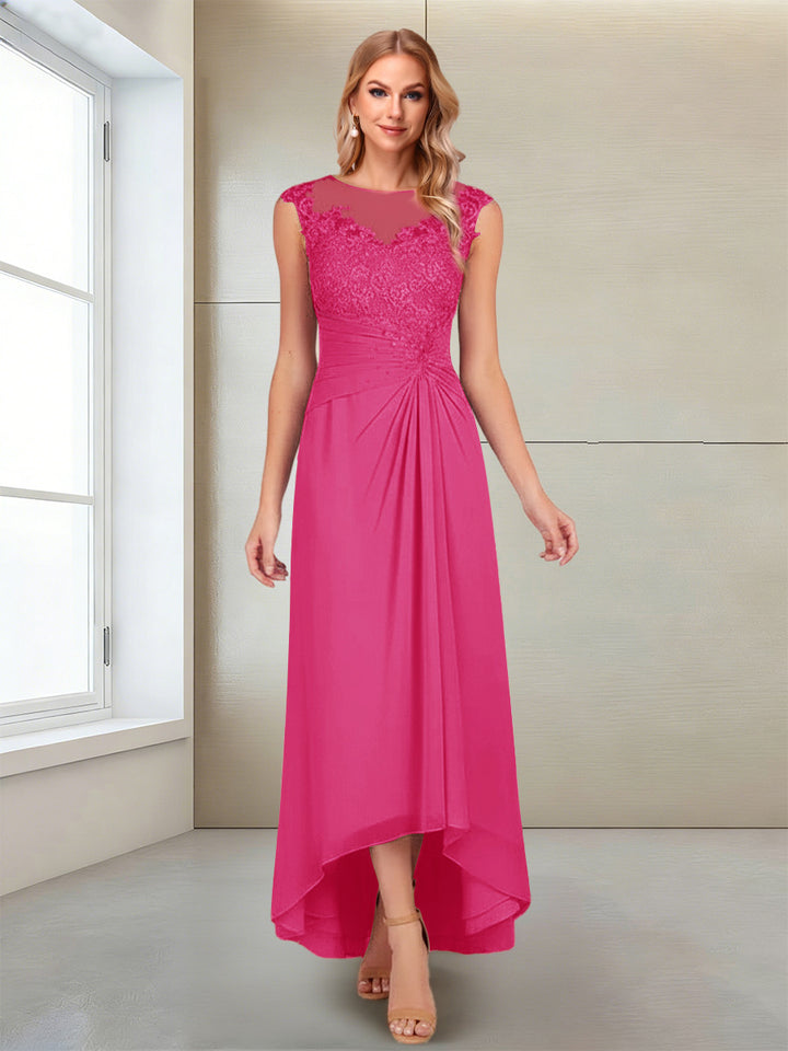 A-Line/Princess Scoop Sleeveless Ankle-Length Mother of the Bride Dresses with Lace &amp; Applique