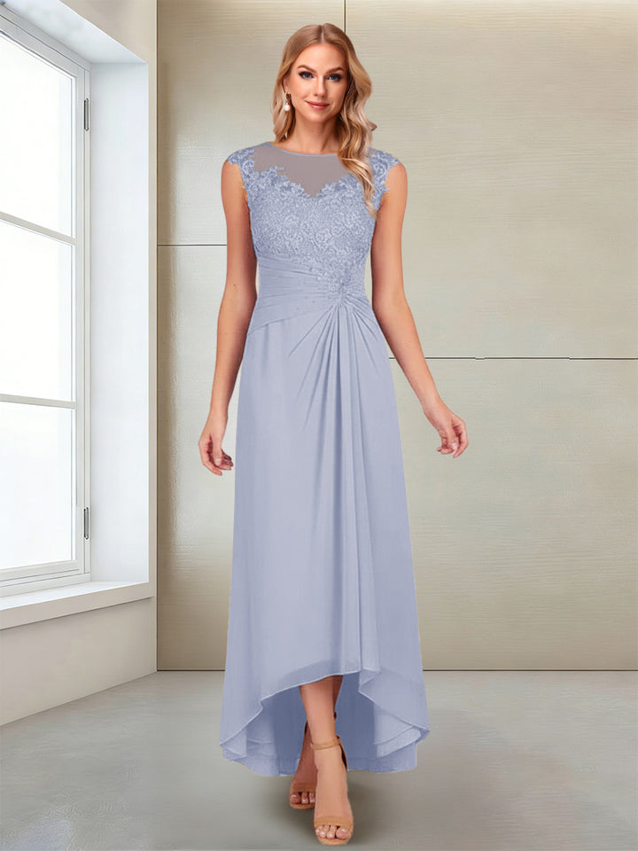 A-Line/Princess Scoop Sleeveless Ankle-Length Mother of the Bride Dresses with Lace &amp; Applique