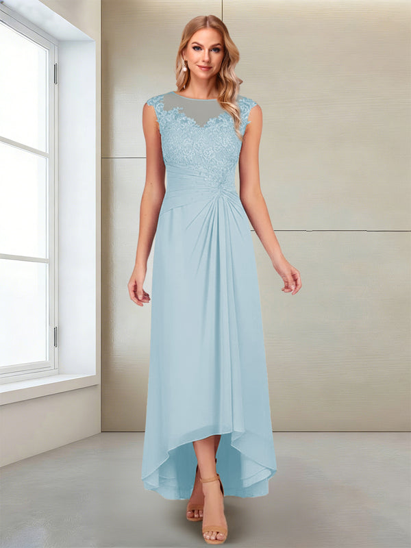 A-Line/Princess Scoop Sleeveless Ankle-Length Mother of the Bride Dresses with Lace & Applique