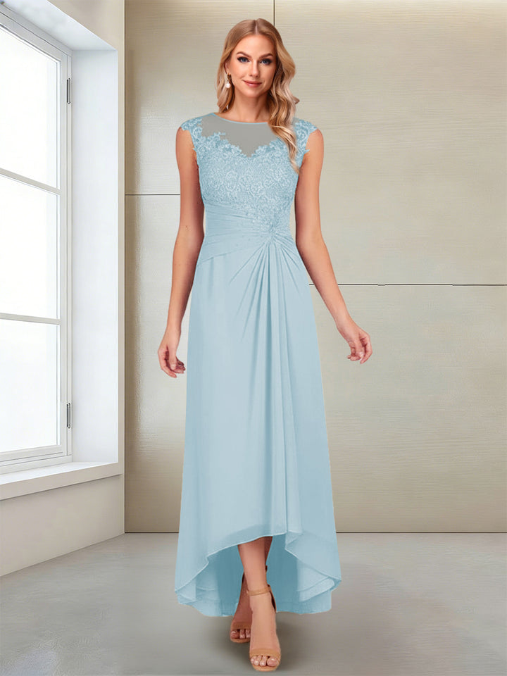 A-Line/Princess Scoop Sleeveless Ankle-Length Mother of the Bride Dresses with Lace &amp; Applique