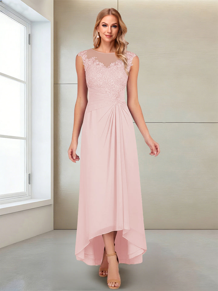 A-Line/Princess Scoop Sleeveless Ankle-Length Mother of the Bride Dresses with Lace &amp; Applique