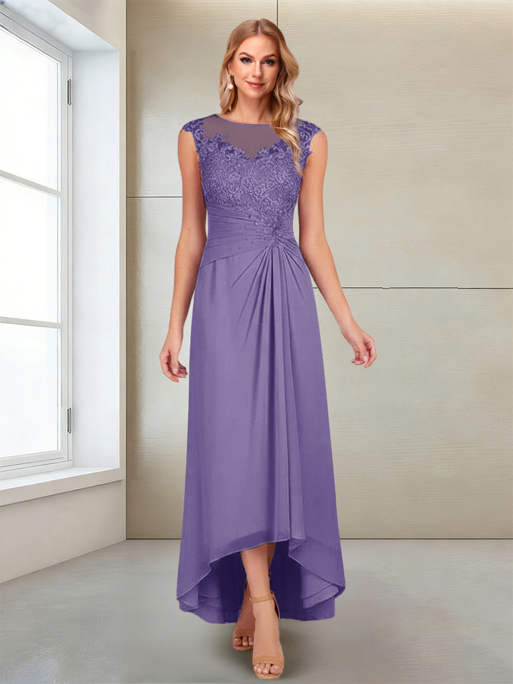 A-Line/Princess Scoop Sleeveless Ankle-Length Mother of the Bride Dresses with Lace &amp; Applique