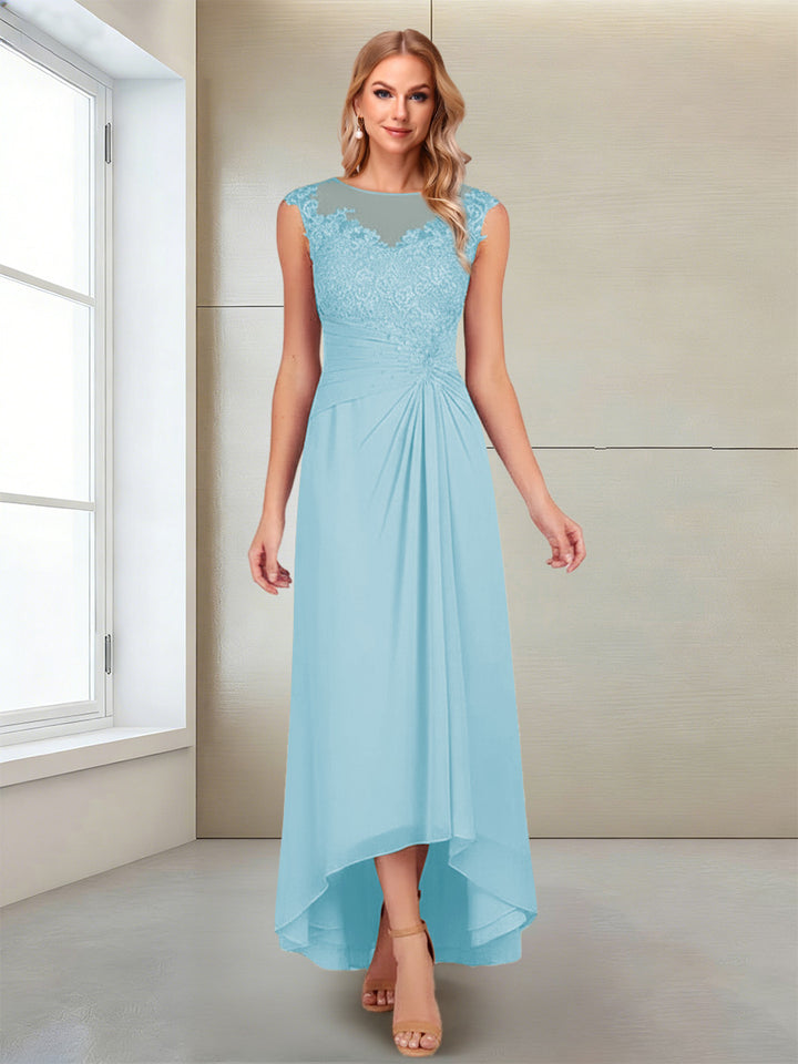 A-Line/Princess Scoop Sleeveless Ankle-Length Mother of the Bride Dresses with Lace &amp; Applique