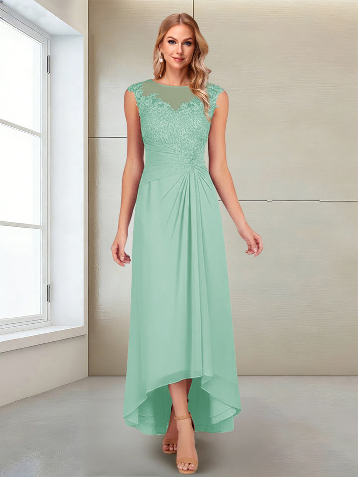 A-Line/Princess Scoop Sleeveless Ankle-Length Mother of the Bride Dresses with Lace &amp; Applique